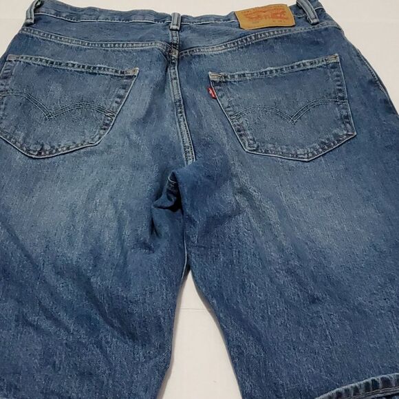 Levi's 569 Loose-Fit Straight Ripped Tropical Hawaiian Jean Shorts Waist 34 - Picture 6 of 9